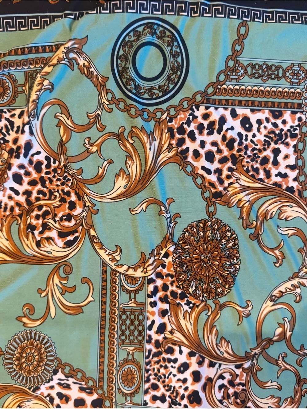 Fashion Nova Baroque Leopard Print Tie-Front Maxi Kaftan Duster Cover-Up - Picture 8 of 9